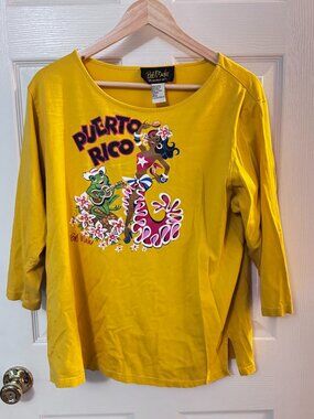 Bob Mackie Wearable Art Puerto Rico Tee with Embellishments
